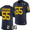 Mason Graham Jersey #55 Michigan Wolverines 2024 Football National Championship Playoff Navy