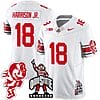 Marvin Harrison Jr Jersey #18 Ohio State Buckeyes Football Stitched Brutus Buckeye Patch White