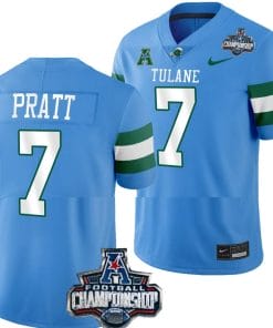Michael Pratt Jersey #7 Tulane Green Wave 2022 ACC Football Championship Blue