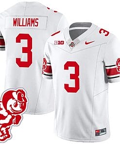 Miyan Williams Jersey #3 Ohio State Buckeyes Football 2023 Stitched Brutus Buckeye Patch White