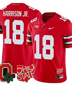 Marvin Harrison Jr Jersey #18 Ohio State Buckeyes College Football Stitched Scarlet