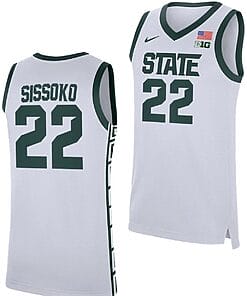 Mady Sissoko Jersey #22 Michigan State Spartans Replica Basketball 2023-24 White