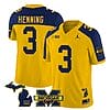 Michigan Wolverines AJ Henning Jersey #3 Special College Football 2023 Stitched Maize Alternate