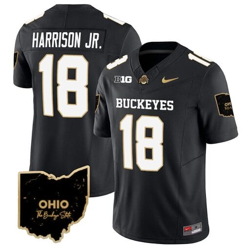 Marvin Harrison Jr Jersey #18 Ohio State Buckeyes College Football Stitched Special Vapor Limited Black