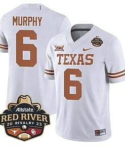 Maalik Murphy Jersey #6 Texas Longhorn Jersey Allstate Red River Vivalry Patch College Football White