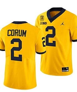 Michigan Wolverines TM 42 Patch Honor Tate Myre #25 Blake Corum Jersey #2 All Stitched Maize