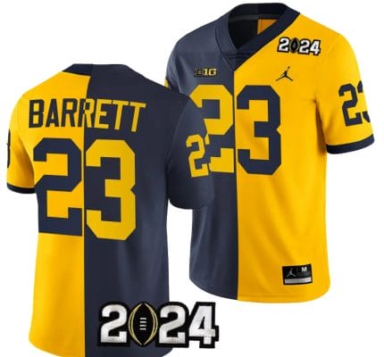 Michael Barrett Jersey #23 Michigan Wolverines 2024 Football National Championship Playoff Mazie