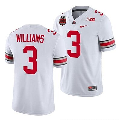 Miyan Williams Jersey #3 Ohio State Buckeyes Ohio Stadium Patch College Football White