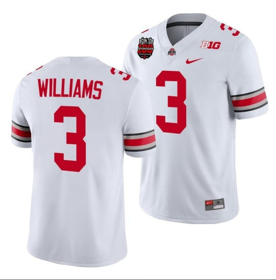 Miyan Williams Jersey #3 Ohio State Buckeyes Ohio Stadium Patch College Football White