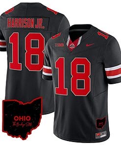 Marvin Harrison Jr Jersey #18 Ohio State Buckeyes College Football Stitched Special Vapor Limited Ohio Patch Black