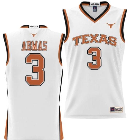 Max Abmas Jersey #3 Texas Longhorns NIL College Basketball Lightweight White