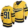 Michigan Wolverines Frank Nazar III Jersey #91 Classic Hockey Maize Replica 2023-24