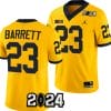 Michael Barrett Jersey #23 Michigan Wolverines 2024 Football National Championship Playoff Yellow