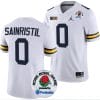 Mike Sainristil Jersey #0 Michigan Wolverines Rose Bowl Game 2024 Patch College Football Playoff White