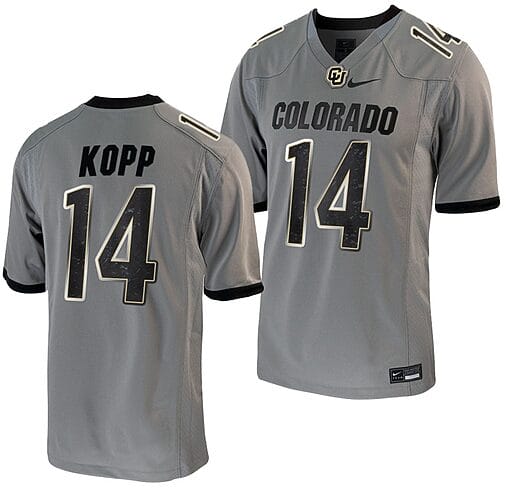 Maddox Kopp Jersey #14 Colorado Buffaloes College Football Untouchable Game Grey