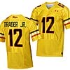 Maryland Terrapins Dante Trader Jr Jersey #12 College Football Gold 2023 Script Uniform