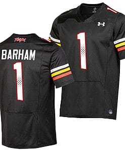 Maryland Terrapins Jaishawn Barham Jersey #1 College Football Black 2023 Replica Uniform
