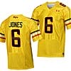 Maryland Terrapins Jeshaun Jones Jersey #6 College Football Gold 2023 Script Uniform