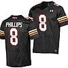 Maryland Terrapins Jordan Phillips Jersey #8 College Football Black 2023 Replica Uniform