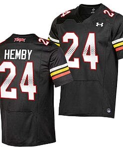 Maryland Terrapins Roman Hemby Jersey #24 College Football Black 2023 Replica Uniform