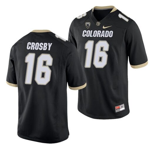 Mason Crosby Jersey #16 Colorado Buffaloes College Football Game Black