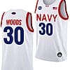 Mike Woods Jersey #30 Navy Midshipmen NASA-Themed Basketball uniform 2023-24 White