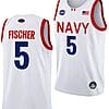 Mitch Fischer Jersey #5 Navy Midshipmen NASA-Themed Basketball uniform 2023-24 White