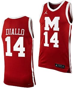 Mohamad Diallo Jersey #14 Morehouse College Tigers Replica Basketball Uniform Maroon