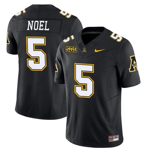 Nate Noel Jersey #5 Appalachian State Mountaineers Vapor Limited College Football Black