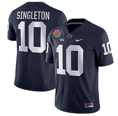 Nicholas Singleton Jersey #10 Penn State Nittany Lions Rose Patch College Football All Stitched Navy