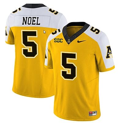 Nate Noel Jersey #5 Appalachian State Mountaineers Vapor Limited College Football Yellow Alternate