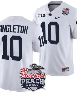 Nicholas Singleton Jersey #10 Penn State Peach Bowl Patch 2024 College Football White