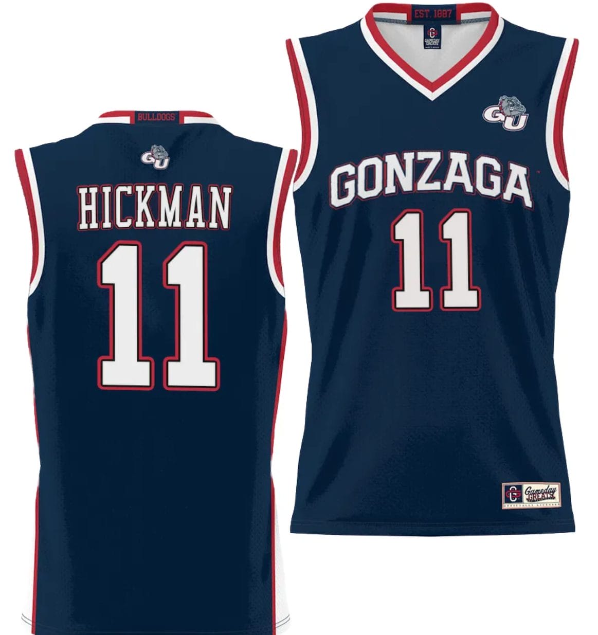 Nolan Hickman Jersey #11 Gonzaga Bulldogs NIL College Basketball Lightweight Black