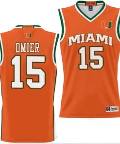 Norchad Omier Jersey #15 Miami Hurricanes NIL College Basketball Lightweight Orange