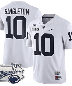 Nicholas Singleton Jersey #10 Penn State Nittany Lions PSU Patch College Football All Stitched White