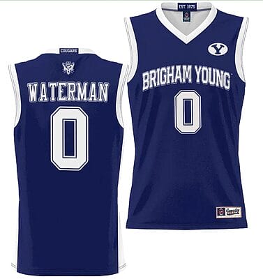 Noah Waterman Jersey #0 BYU Cougars NIL College Basketball Jersey Lightweight Navy