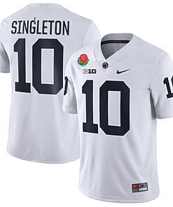 Nicholas Singleton Jersey #10 Penn State Nittany Lions Rose Patch College Football All Stitched White