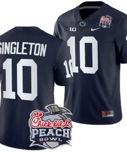 Nicholas Singleton Jersey #10 Penn State Peach Bowl Patch 2024 College Football Navy