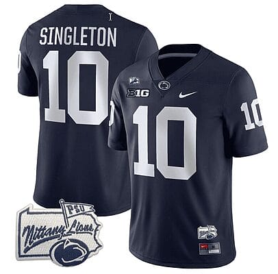 Nicholas Singleton Jersey #10 Penn State Nittany Lions PSU Patch College Football All Stitched Navy