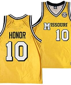 Nick Honor Jersey #10 Missouri Tigers Alternate Basketball Throwback Legacy Uniform Gold