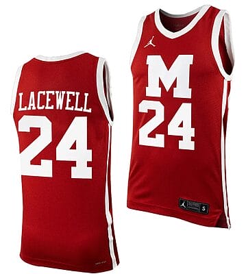 Nate Lacewell Jersey #24 Morehouse College Tigers Replica Basketball Uniform Maroon