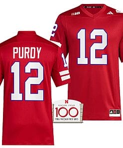 Nebraska Cornhuskers Chubba Purdy Jersey 100th Anniversary Red 2023 Alternate Football #12