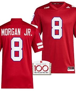 Nebraska Cornhuskers Stanley Morgan Jr Jersey 100th Anniversary Red 2023 Alternate Football #8