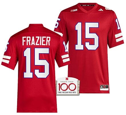 Nebraska Cornhuskers Tommie Frazier Jersey 100th Anniversary Red 2023 Alternate Football #15