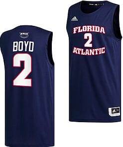 Nicholas Boyd Jersey #2 FAU Owls College Basketball Replica Navy