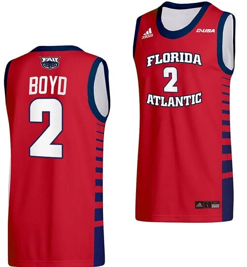 Nicholas Boyd Jersey #2 FAU Owls College Basketball Replica Red