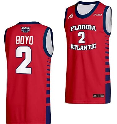 Nicholas Boyd Jersey #2 FAU Owls College Basketball Replica Red