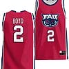 Nicholas Boyd Jersey #2 FAU Owls NIL Basketball Lightweight Red