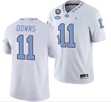 North Carolina Tar Heels #11 Josh Downs Jersey Football White Player All Stitched