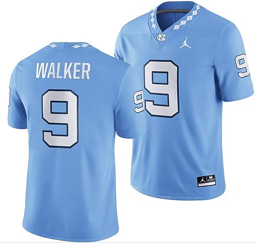 North Carolina Tar Heels #9 Devontez Walker Jersey Football Blue Player All Stitched